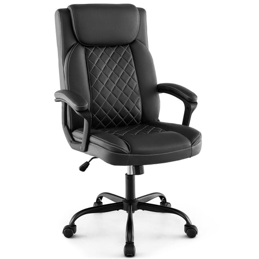 High Back Ergonomic Executive Chair with Thick Headrest Cushion, Black at Gallery Canada
