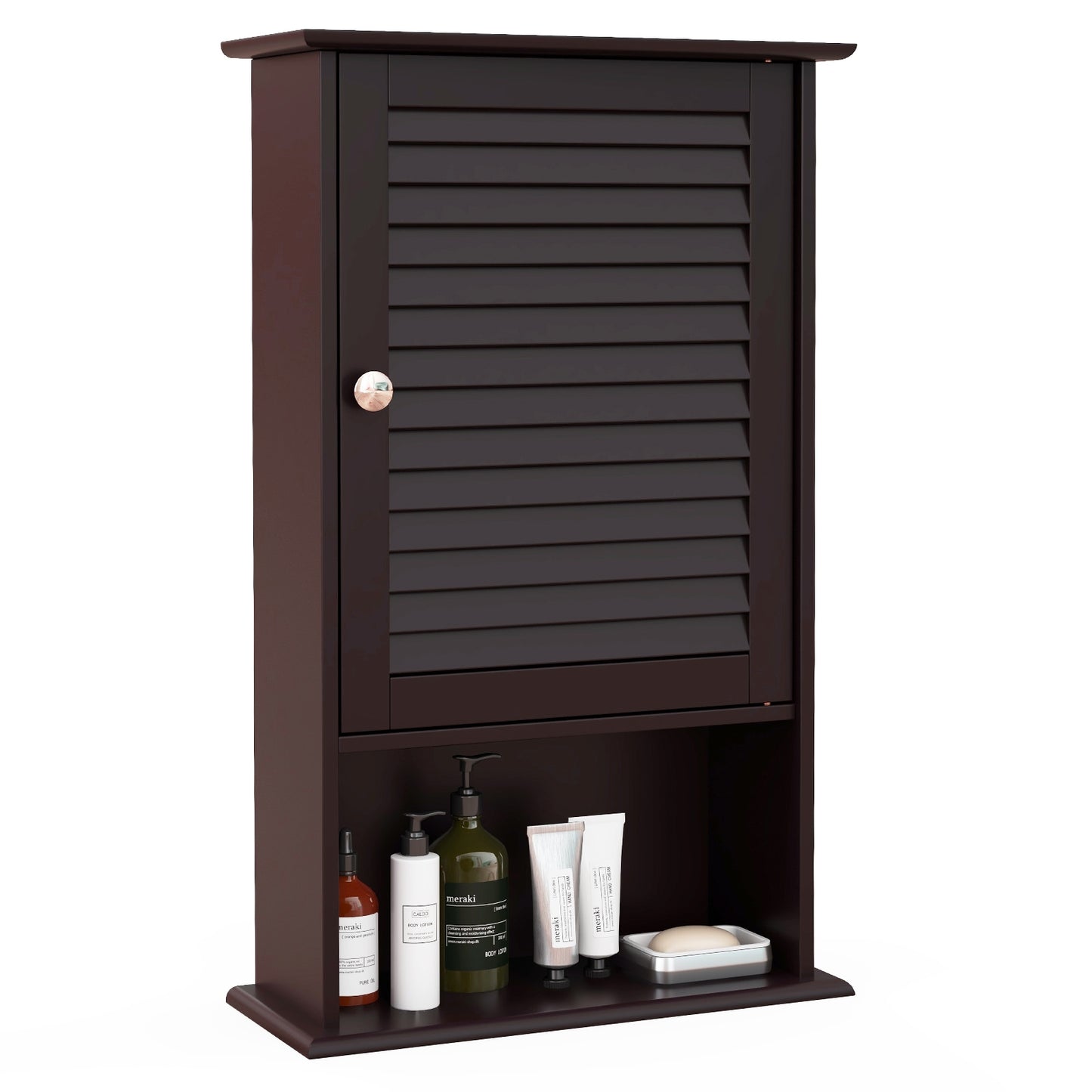 Wall Mount Storage Cabinet, Single Door, Height Adjustable Shelf, Rustic Brown Wall Cabinets at Gallery Canada