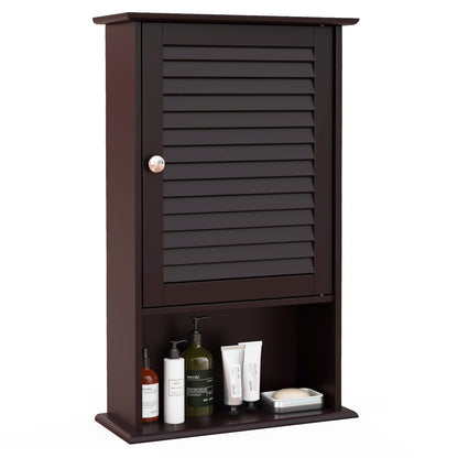 Wall Mount Storage Cabinet, Single Door, Height Adjustable Shelf, Rustic Brown Wall Cabinets at Gallery Canada