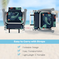Thumbnail for 2 Packs 5-Position Outdoor Folding Backpack Beach Table Chair Reclining Chair Set - Gallery View 8 of 12
