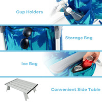 Thumbnail for 2 Packs 5-Position Outdoor Folding Backpack Beach Table Chair Reclining Chair Set - Gallery View 12 of 12