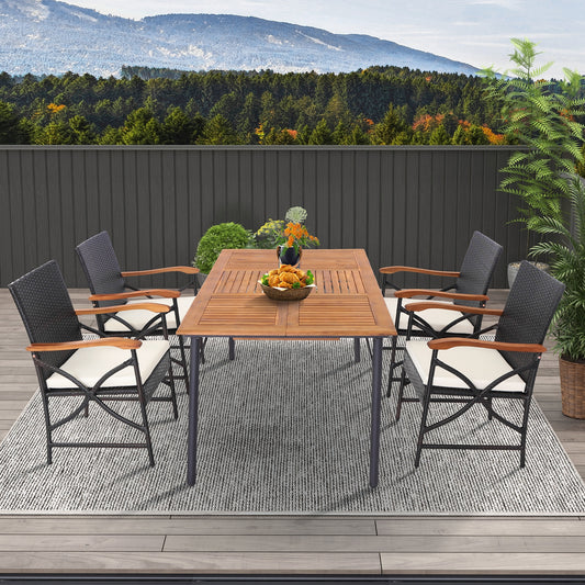 Patio Wicker Chairs, Set of 4, Soft Zippered Cushion, Off White Patio Dining Chairs Off White at Gallery Canada