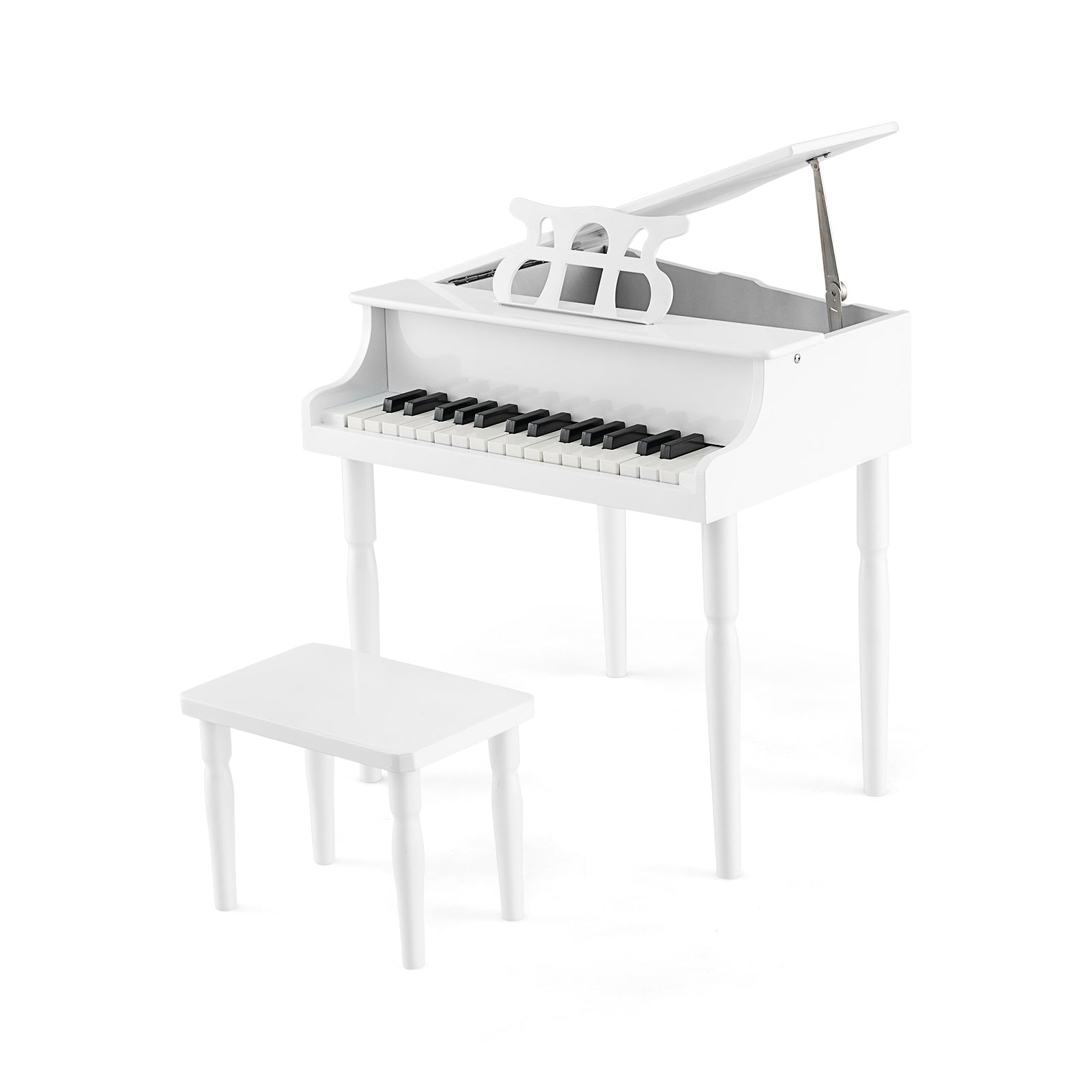 30-Key Wood Toy Kids Grand Piano with Bench and Music Rack, White Pianos & Keyboards at Gallery Canada