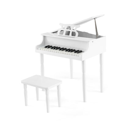 30-Key Wood Toy Kids Grand Piano with Bench and Music Rack, White Pianos & Keyboards at Gallery Canada