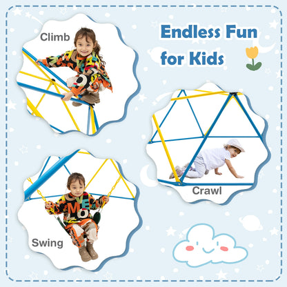 10 Feet Dome Climber with Swing and 800 Lbs Load Capacity, Multicolor Climbers & Slides at Gallery Canada