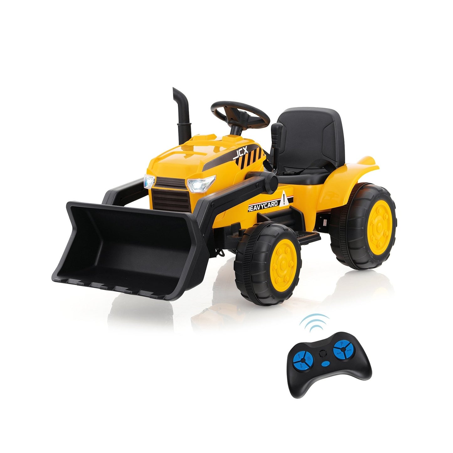 12V Kid's Ride on Excavator with Adjustable Digging Bucket, Yellow at Gallery Canada