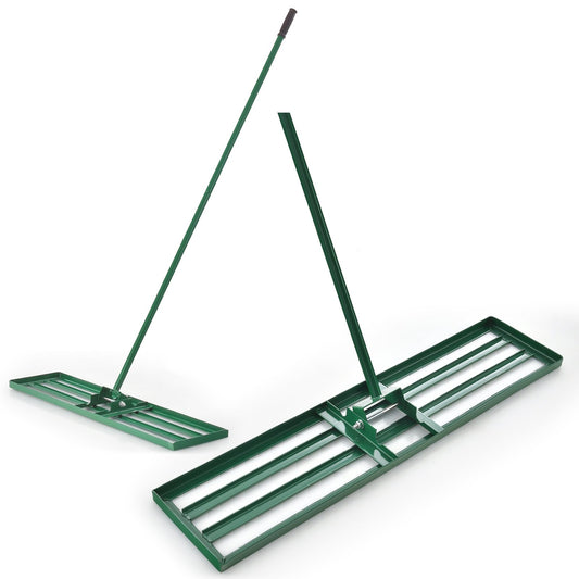30/36/42 x 10 Inch Lawn Leveling Rake with Ergonomic Handle-42 inches, Green