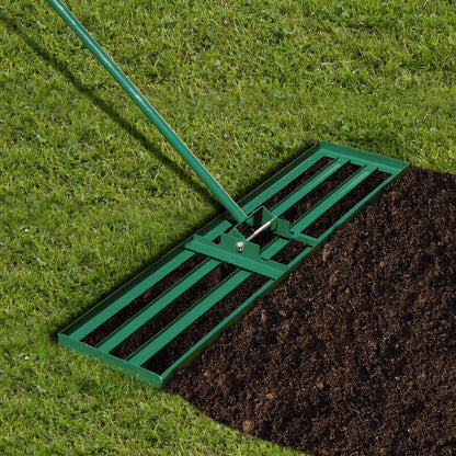 30/36/42 x 10 Inch Lawn Leveling Rake with Ergonomic Handle-36 inches, Green - Gallery Canada