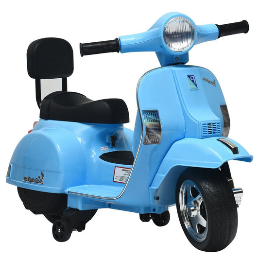 6V Kids Ride On Vespa Scooter Motorcycle for Toddler, Dark Blue - Gallery Canada