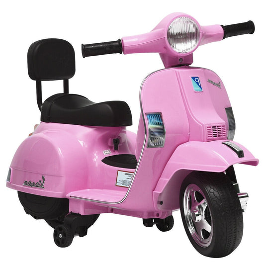 6V Kids Ride On Vespa Scooter Motorcycle for Toddler, Pink - Gallery Canada
