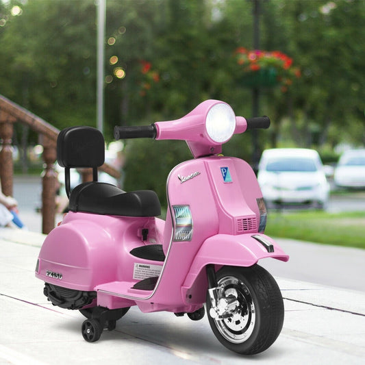 6V Kids Ride On Vespa Scooter Motorcycle for Toddler, Pink - Gallery Canada