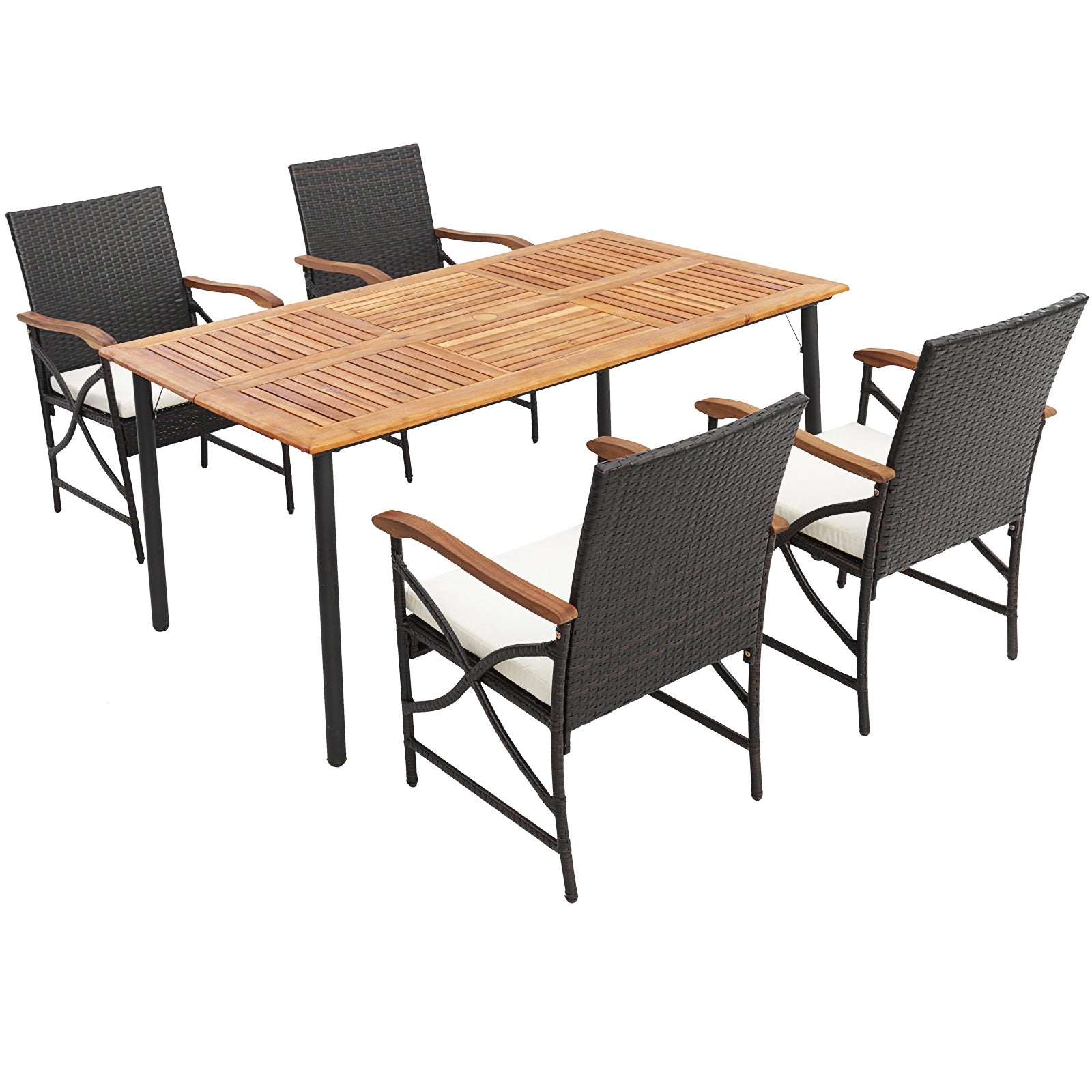 5/7-Piece Outdoor Dining Set, Acacia Wood Table, Brown Patio Dining Sets at Gallery Canada