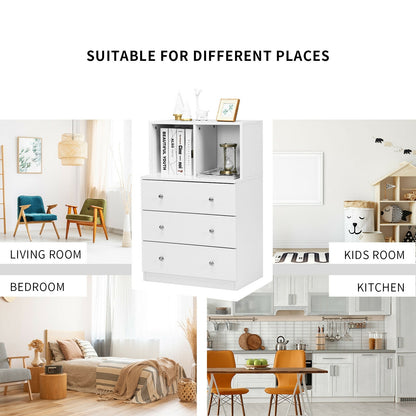 3 Drawer Dresser With Cubbies Storage Chest, White Dressers & Chests at Gallery Canada