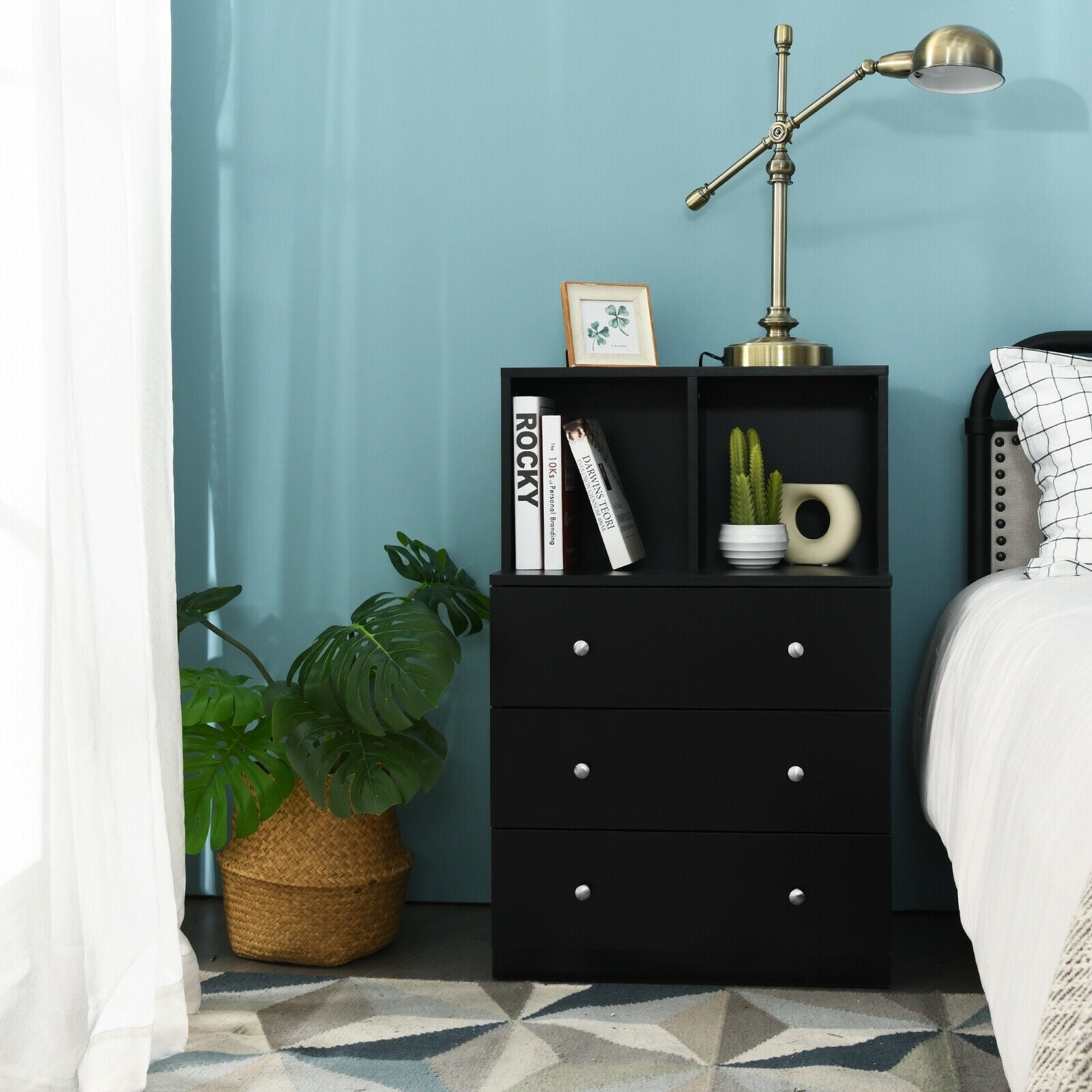3 Drawer Dresser With Cubbies Storage Chest, Black Dressers & Chests at Gallery Canada
