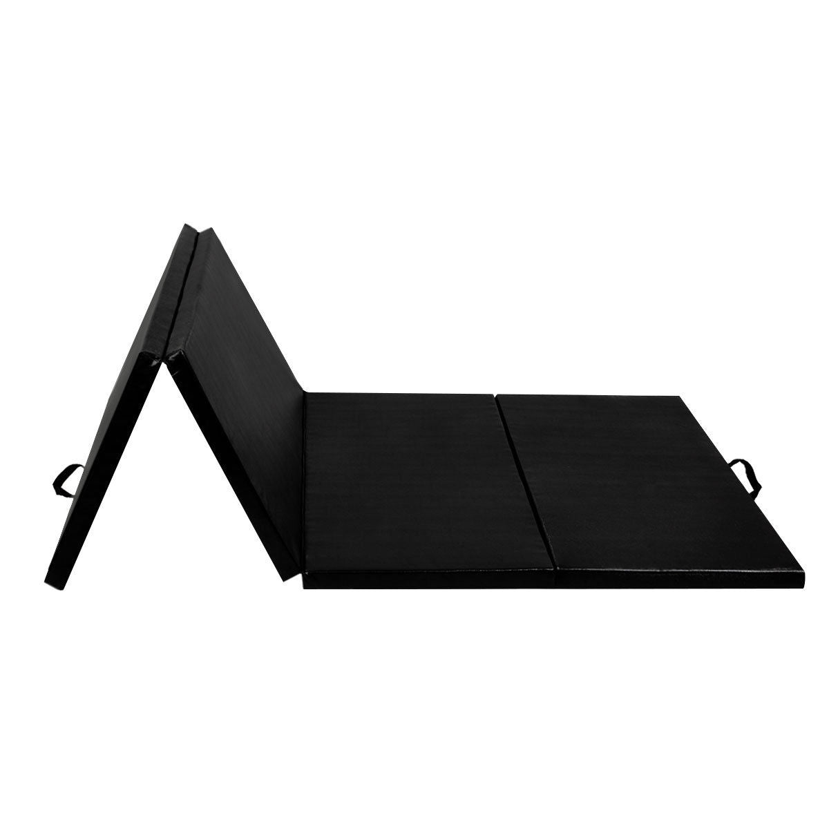 4' x 8' x 2 Inch Folding Exercise Gymnastics Mat, Black Yoga & Gym Mats Black at Gallery Canada