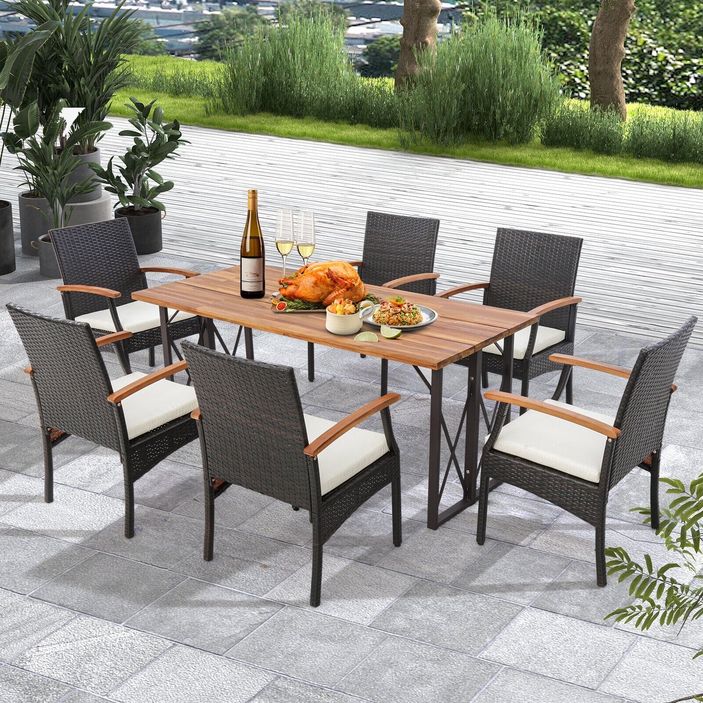 Patio Dining Chair Set Of 2, Soft Zippered Cushion, Brown Patio Dining Chairs at Gallery Canada