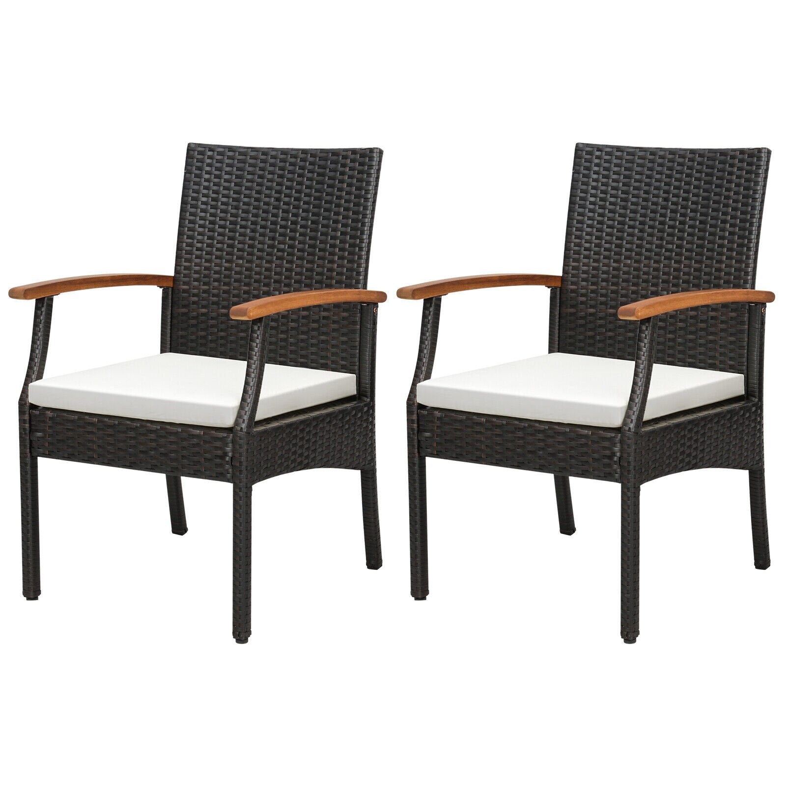 Patio Dining Chair Set Of 2, Soft Zippered Cushion, Brown Patio Dining Chairs at Gallery Canada