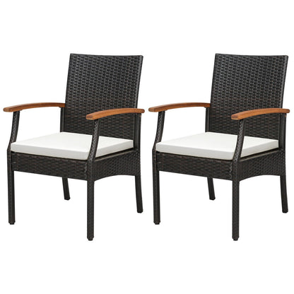Patio Dining Chair Set Of 2, Soft Zippered Cushion, Brown Patio Dining Chairs at Gallery Canada