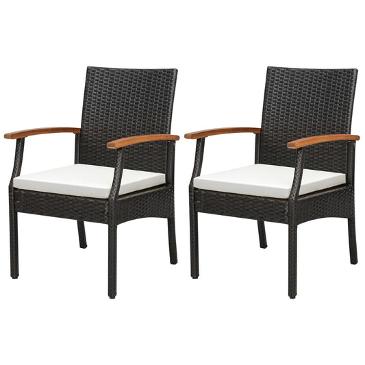 Patio Dining Chair Set Of 2, Soft Zippered Cushion, Brown Patio Dining Chairs at Gallery Canada