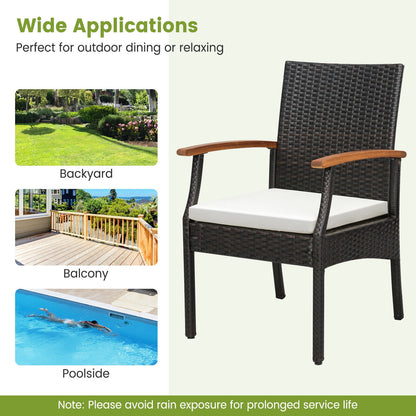 Patio Dining Chair Set Of 2, Soft Zippered Cushion, Brown Patio Dining Chairs at Gallery Canada