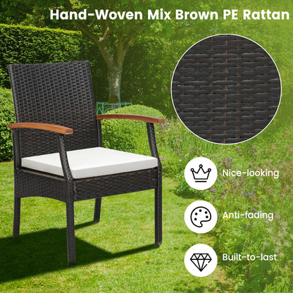 Patio Dining Chair Set Of 2, Soft Zippered Cushion, Brown Patio Dining Chairs at Gallery Canada