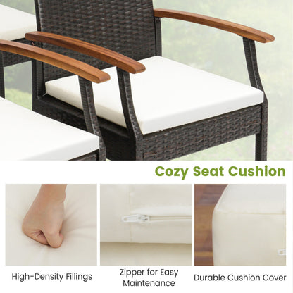 Patio Dining Chair Set Of 2, Soft Zippered Cushion, Brown Patio Dining Chairs at Gallery Canada