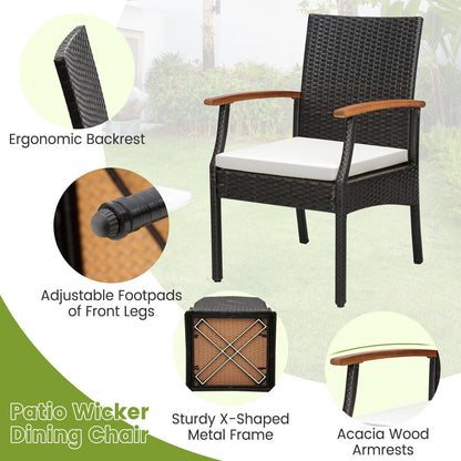 Patio Dining Chair Set Of 2, Soft Zippered Cushion, Brown Patio Dining Chairs at Gallery Canada