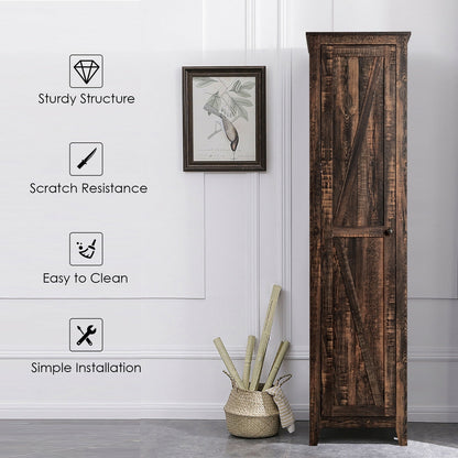 Tall Slim Linen Tower Bathroom Storage Cabinet, Walnut Floor Cabinets at Gallery Canada