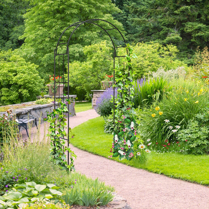 7.5 Feet Metal Garden Arch for Climbing Plants and Outdoor Garden Decor, Black at Gallery Canada