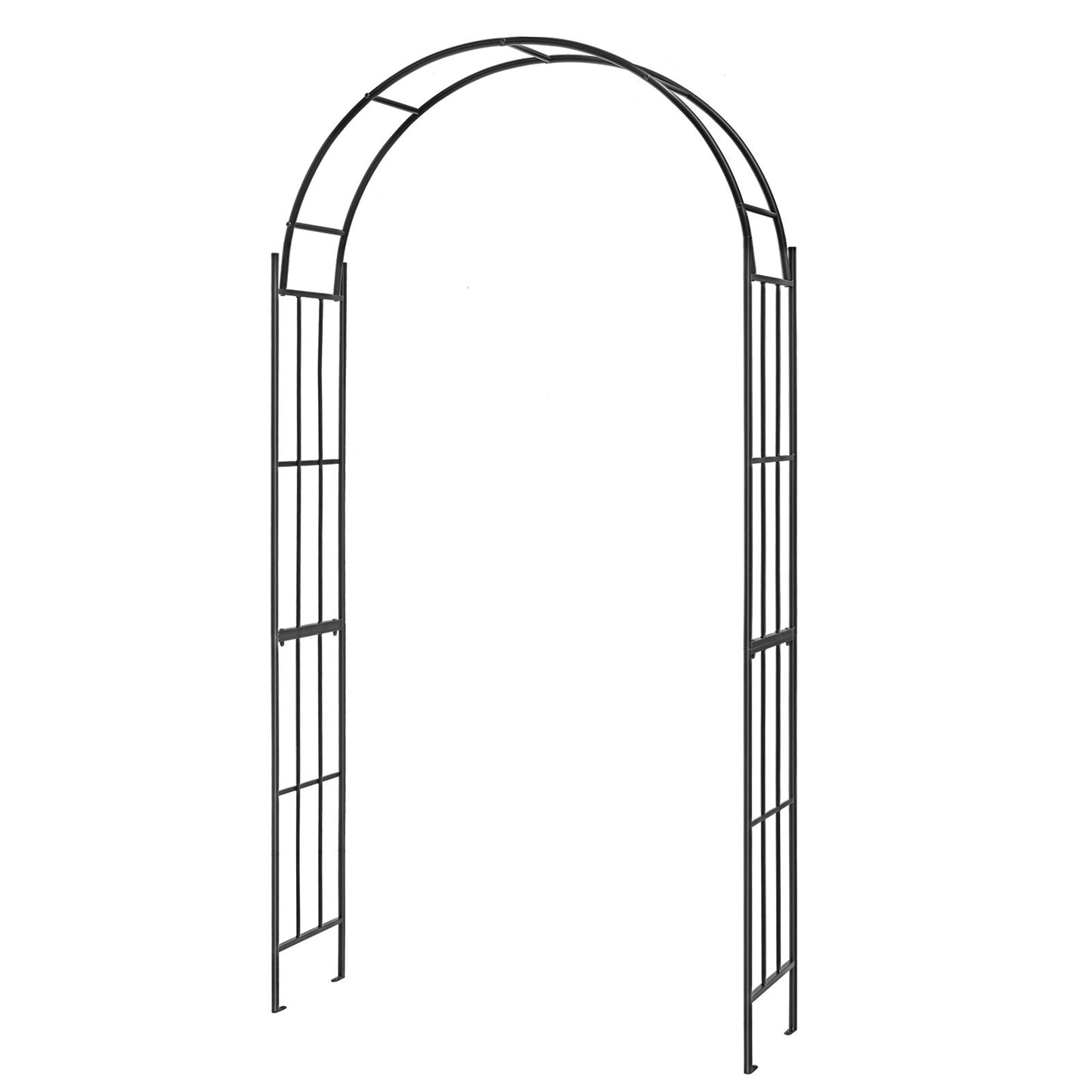 7.5 Feet Metal Garden Arch for Climbing Plants and Outdoor Garden Decor, Black - Gallery Canada