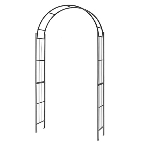 7.5 Feet Metal Garden Arch For Climbing Plants, Outdoor Decor, Black