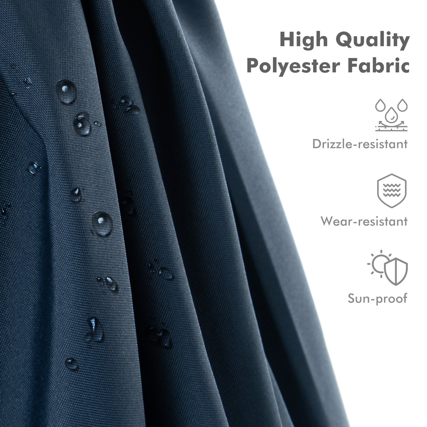 9.5 Feet Cantilever Patio Umbrella with 360° Rotation and Double Top, Navy Outdoor Umbrellas at Gallery Canada