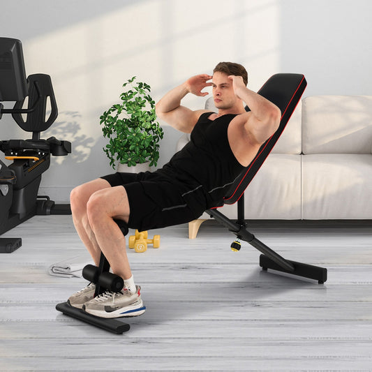 Adjustable Weight Bench Strength Training Bench for Full Body Workout, Black - Gallery Canada