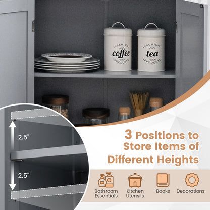 Bathroom Floor Storage Cabinet With Doors, Adjustable Shelf, Gray Floor Cabinets at Gallery Canada
