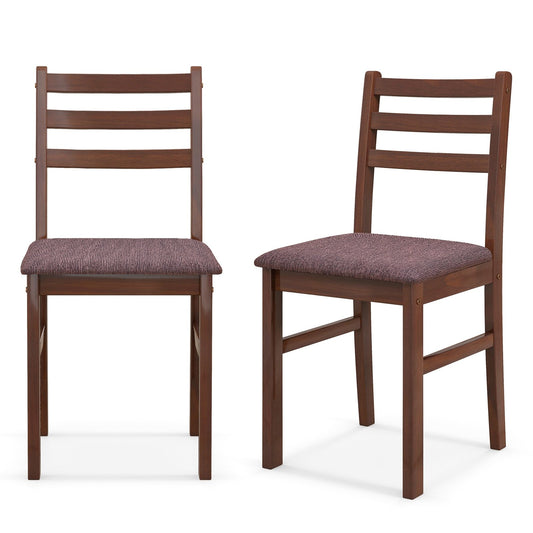 Set of 2 Mid-Century Wooden Dining Chairs, Espresso at Gallery Canada