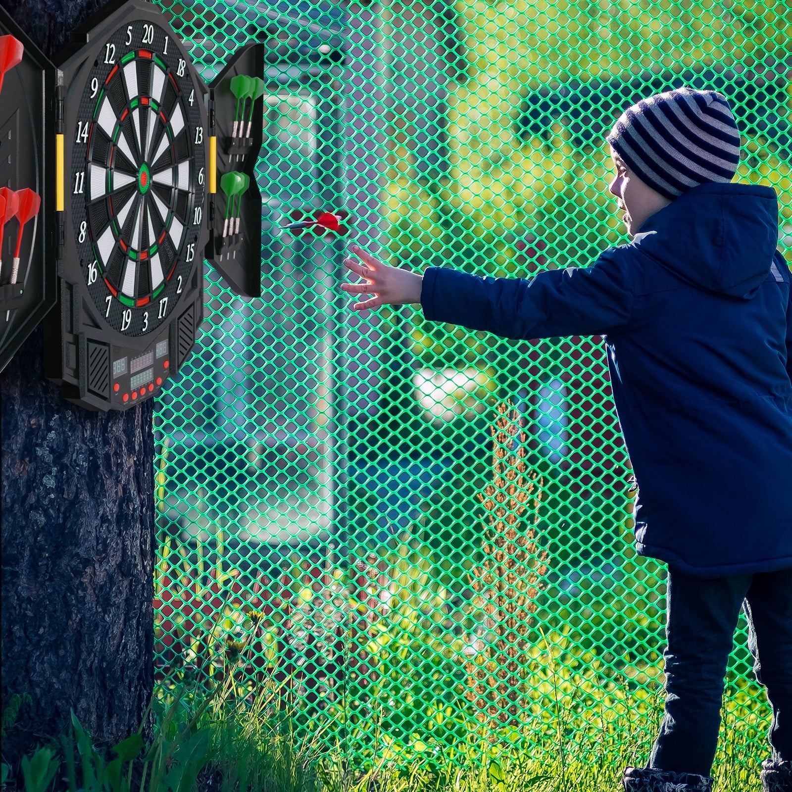 Professional Electronic Dartboard Set with LCD Display, Black Game Room at Gallery Canada