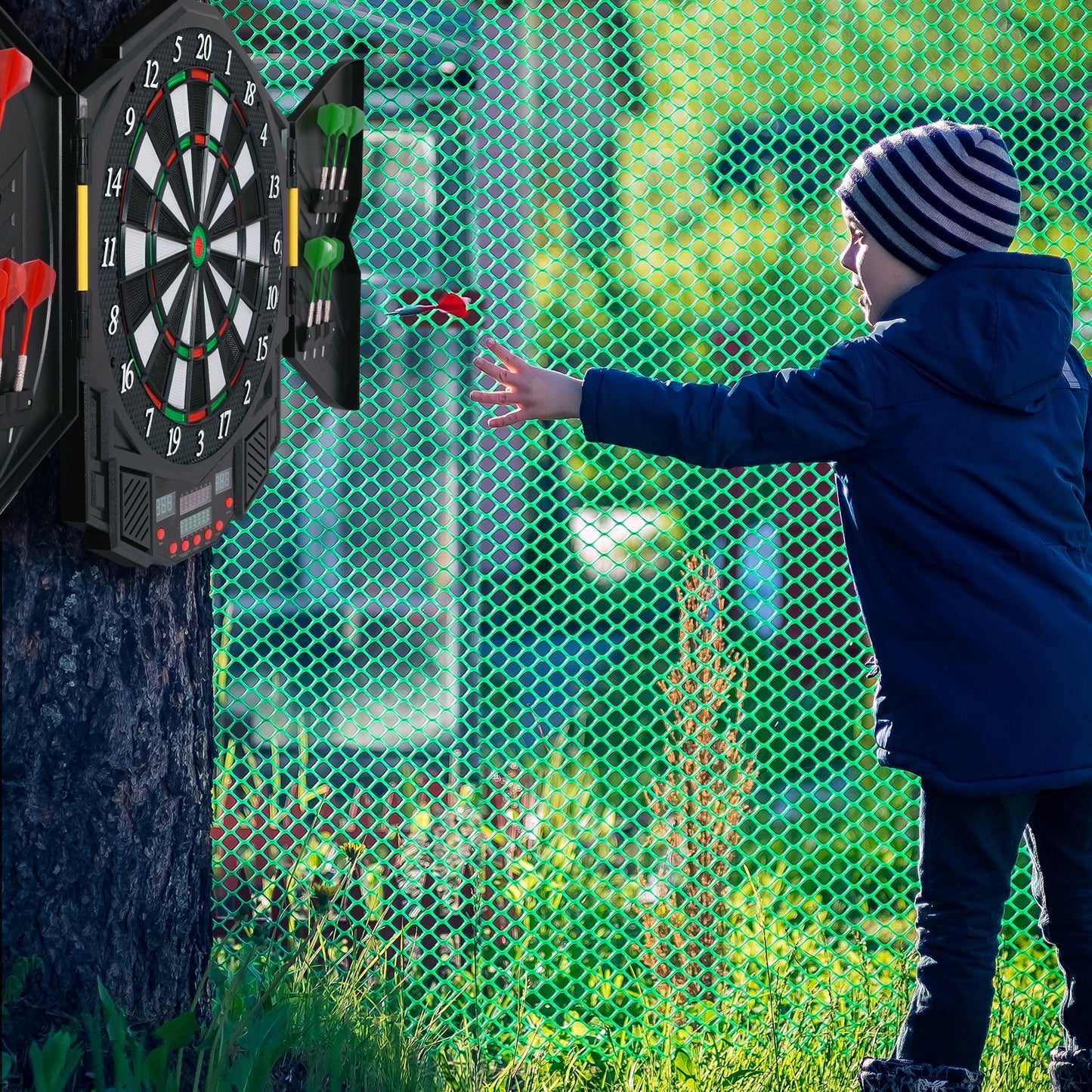 Professional Electronic Dartboard Set with LCD Display, Black Game Room at Gallery Canada