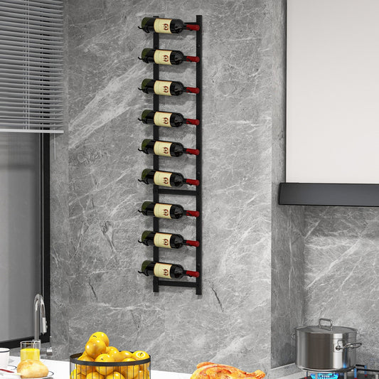 Rust proof Wall Mounted Wine Rack for 6 or 9 Bottles-L, Black - Gallery Canada