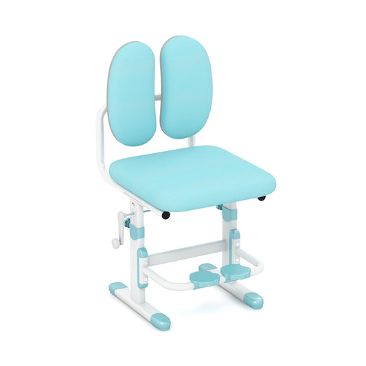 Ergonomic Height-adjustable Kids Study Chair with Double Back Support, Blue at Gallery Canada