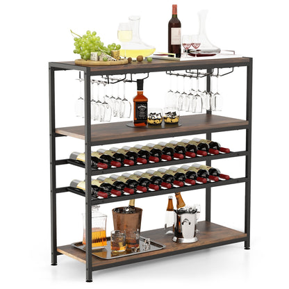 5-Tier Wine Rack Table With Glasses Holder Wine Racks at Gallery Canada
