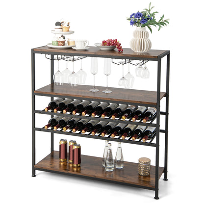 5-Tier Wine Rack Table With Glasses Holder Wine Racks at Gallery Canada