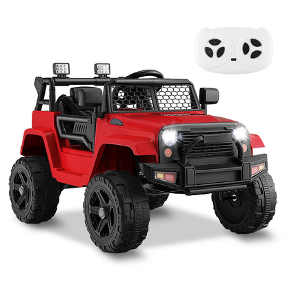 12V Kids Ride On Truck with Remote Control and Headlights, Red Powered Ride On Toys at Gallery Canada