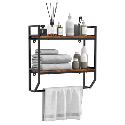 Wall Mounted Over Toilet Shelf, Metal Frame, Black Towel Racks at Gallery Canada