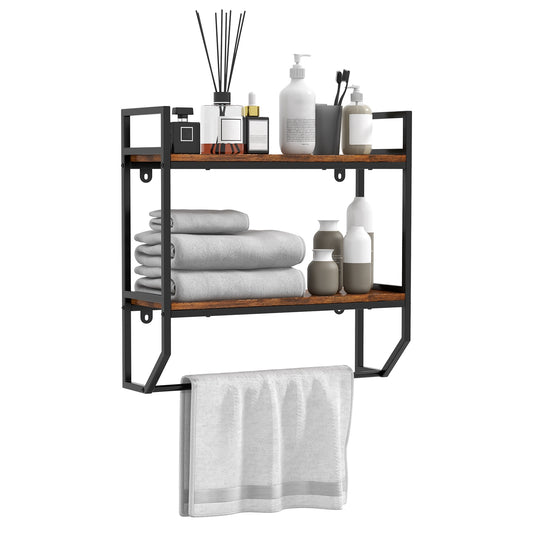 Wall Mounted Over Toilet Shelf, Metal Frame, Black Towel Racks Black at Gallery Canada