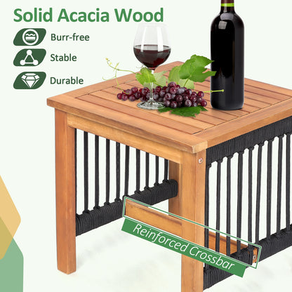 3 Pieces Acacia Wood Rocking Bistro Set Patio Conversation Sets at Gallery Canada