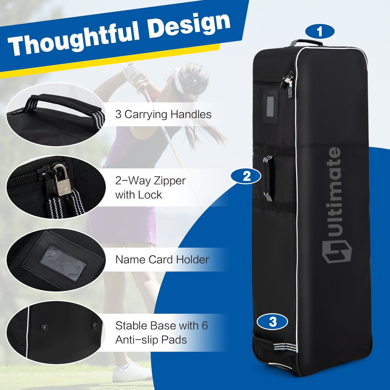 Soft-Sided Golf Travel Bag with Wheels, Black Golf at Gallery Canada