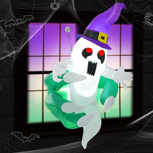 3.6 FT Halloween Inflatable Ghost Broke Out from Window, Multicolor - Gallery Canada