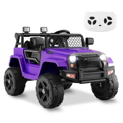 12V Kids Ride On Truck with Remote Control and Headlights, Purple Powered Ride On Toys at Gallery Canada