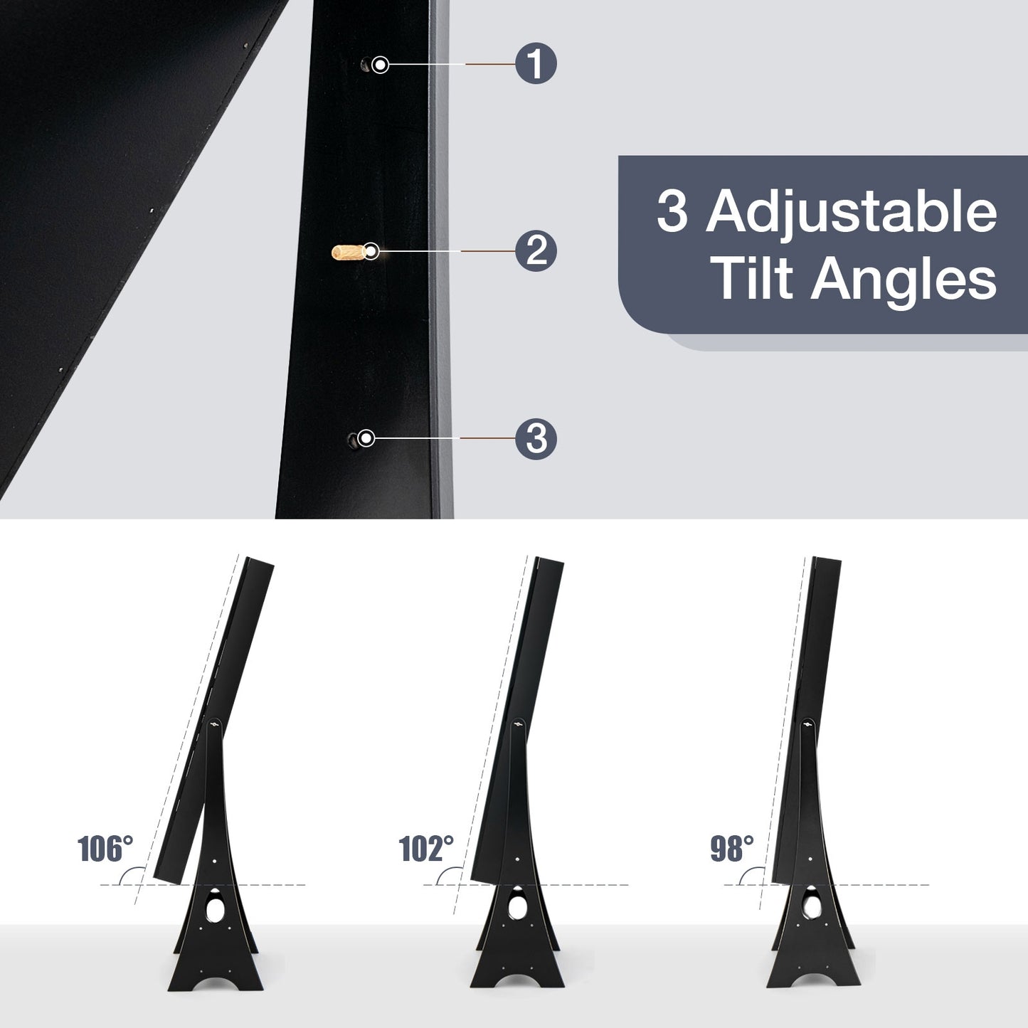 Freestanding Full Length LED Mirrored Jewelry Armoire with 6 Drawers, Black Jewelry Armoires at Gallery Canada