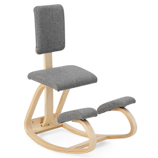 Ergonomic Kneeling Chair with Padded Backrest and Seat, Gray at Gallery Canada